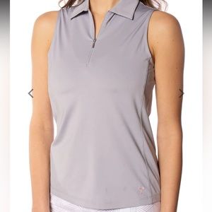 Golftini sleeveless zip polo